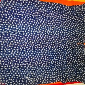 Blue w white polka dot Mesh shirt
